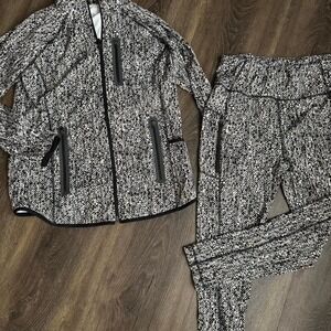 Talbots black and white sportswear track jacket and pants